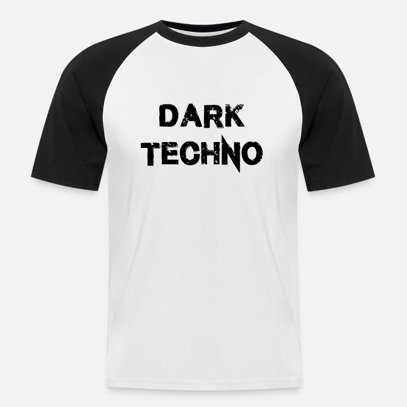 Dark Techno 2.0 - Männer Baseball-T-Shirt - Weiß/Schwarz