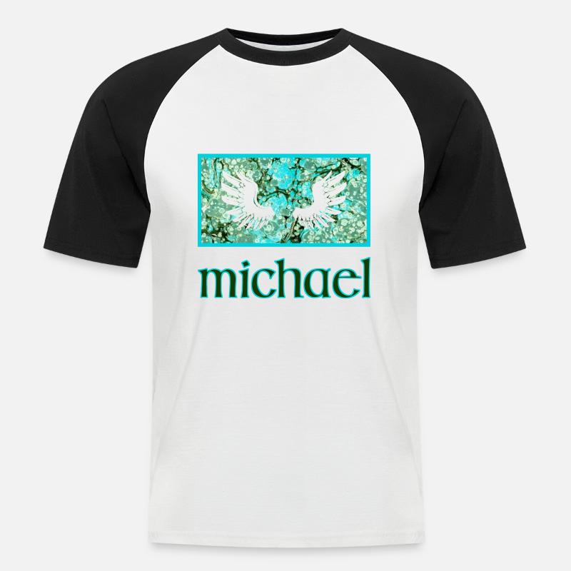 michael e 248 - Männer Baseball-T-Shirt - Weiß/Schwarz