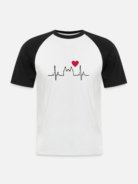 Lübeck - Männer Baseball-T-Shirt - Weiß/Schwarz