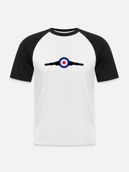 Lenkkopf Target - Männer Baseball-T-Shirt - Weiß/Schwarz