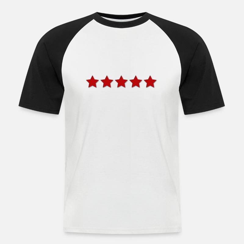 5 sterne - Männer Baseball-T-Shirt - Weiß/Schwarz