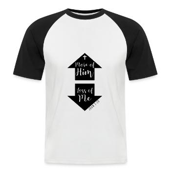 Faith & Christian Clothing - Men's Baseball T-Shirt - white/black - Front - Nik (191cm)