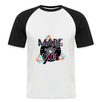 nineties - Men's Baseball T-Shirt - white/black - Front - Nik (191cm)