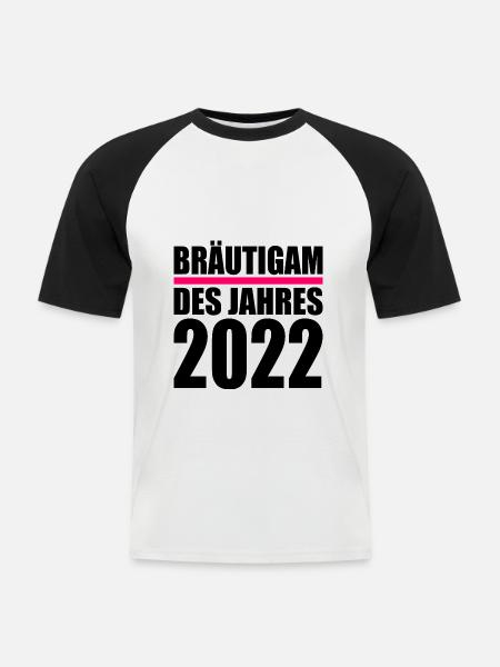bräutigam - Männer Baseball-T-Shirt - Weiß/Schwarz