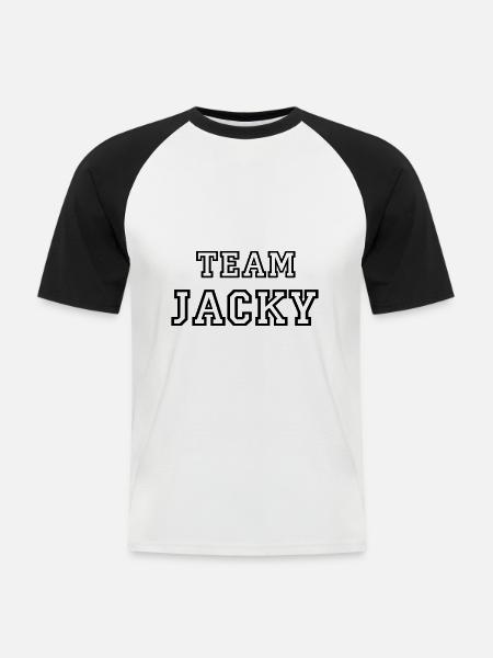 TEAM JACKY Dog Name TeamTricot - Men's Baseball T-Shirt - white/black