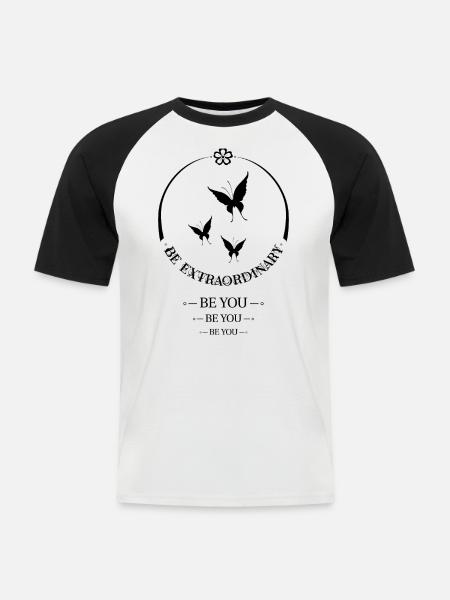 Soyez vous-même - T-shirt baseball manches courtes Homme - blanc/noir