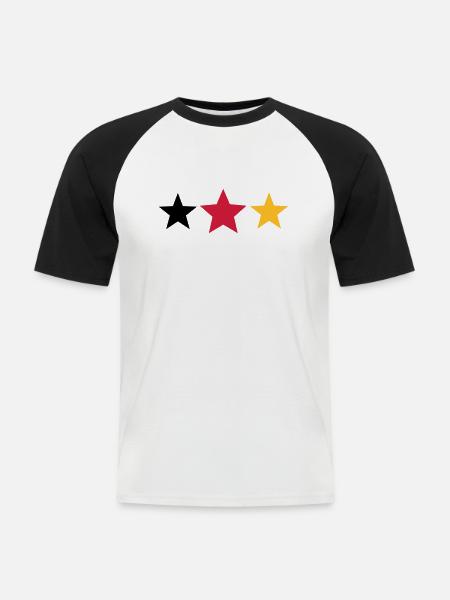 Deutschland - Männer Baseball-T-Shirt - Weiß/Schwarz