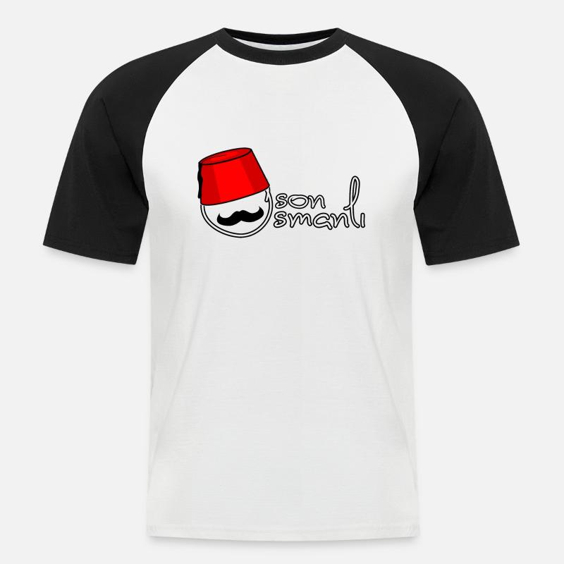Osmanli - Männer Baseball-T-Shirt - Weiß/Schwarz