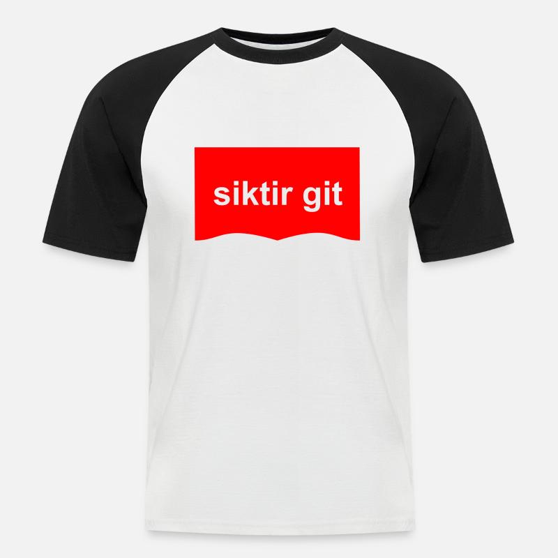 siktir git - Männer Baseball-T-Shirt - Weiß/Schwarz