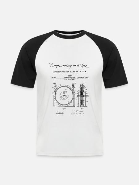 Nikola Tesla Tesla Turbine - Männer Baseball-T-Shirt - Weiß/Schwarz