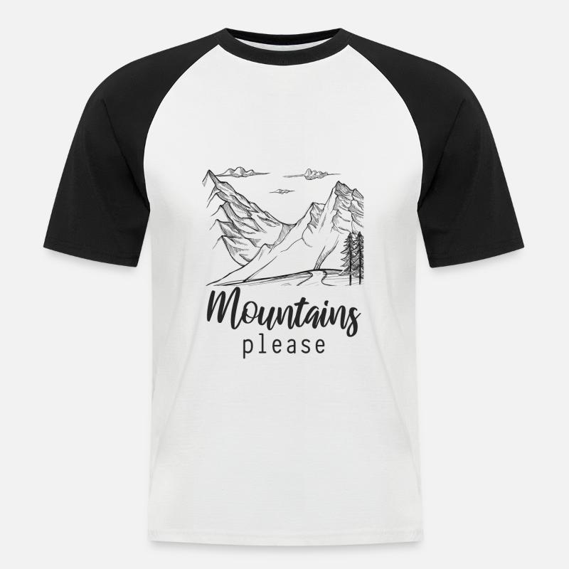 Berge - Männer Baseball-T-Shirt - Weiß/Schwarz