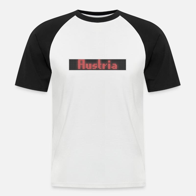 Austria LED Display - Männer Baseball-T-Shirt - Weiß/Schwarz