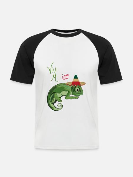 Viva Mexico Sombrero - Men's Baseball T-Shirt - white/black