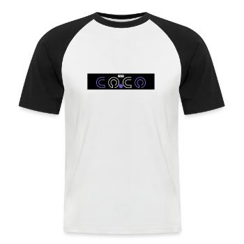 N.D 82 LOCO SPACE - Männer Baseball-T-Shirt - Weiß/Schwarz - Vorne - Nik (191cm)