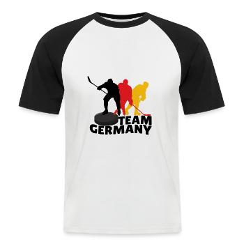 Eishockey Deutschland - Männer Baseball-T-Shirt - Weiß/Schwarz - Vorne - Nik (191cm)