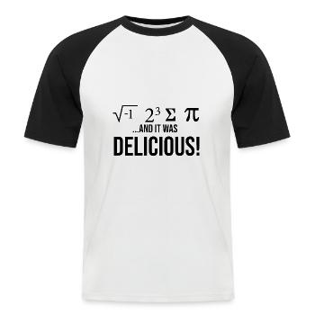 Pi. Phi Tage T-Shirt - Männer Baseball-T-Shirt - Weiß/Schwarz - Vorne - Nik (191cm)