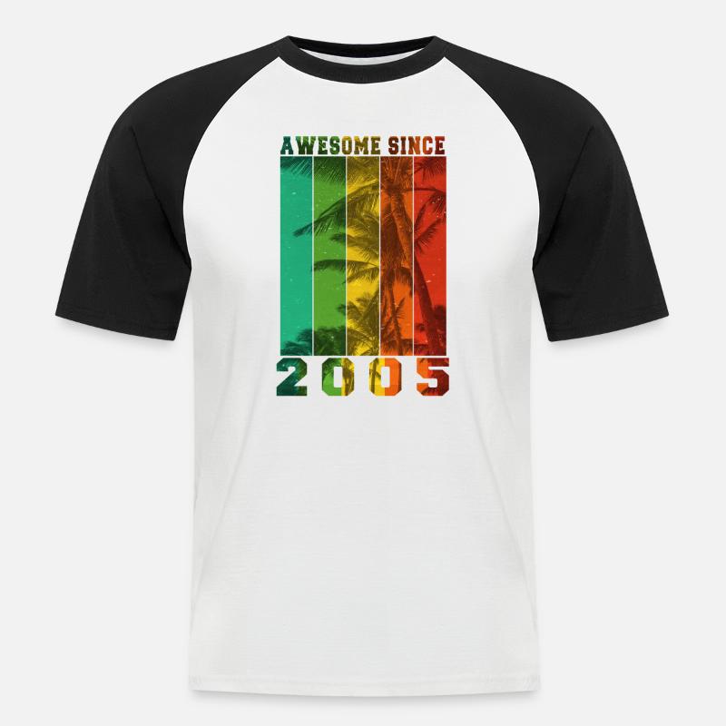 Großartig seit 2005 - Männer Baseball-T-Shirt - Weiß/Schwarz