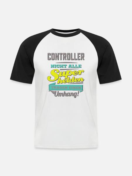 NEON Design für Superhelden - Controller - - Männer Baseball-T-Shirt - Weiß/Schwarz