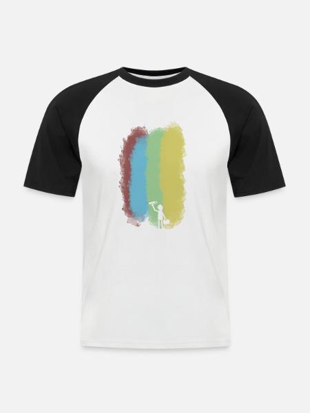Maler - Männer Baseball-T-Shirt - Weiß/Schwarz
