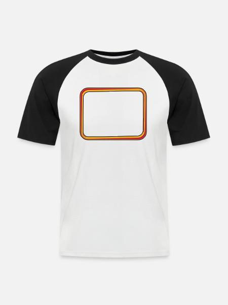 text frame fire - Men's Baseball T-Shirt - white/black