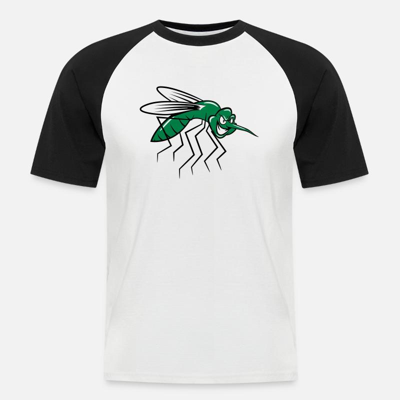 Mücke witzig comic - Männer Baseball-T-Shirt - Weiß/Schwarz