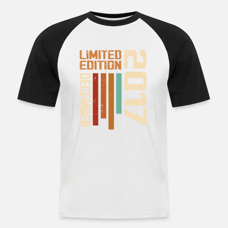 Dezember 2017 - 2017 Dezember - Männer Baseball-T-Shirt - Weiß/Schwarz