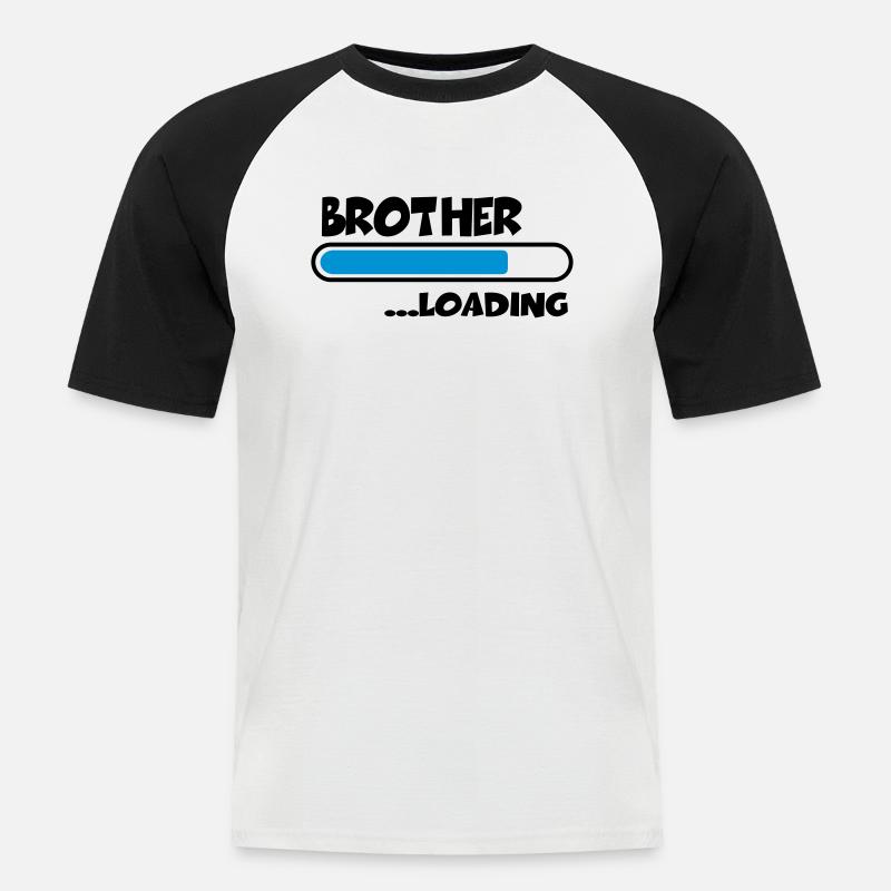 Brother loading - Männer Baseball-T-Shirt - Weiß/Schwarz