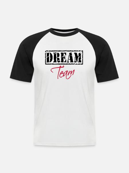 Dream Team - T-shirt baseball manches courtes Homme - blanc/noir