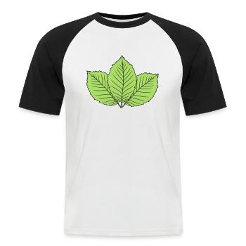 3 leaves beech leaf tree plant shape clip art d - Men's Baseball T-Shirt - white/black - Front - Nik (191cm)