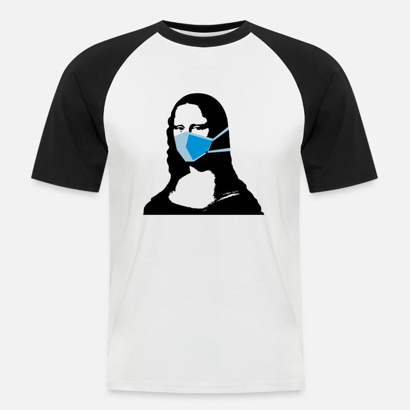 Eingeschränkte Mona Lisa 1 - Männer Baseball-T-Shirt - Weiß/Schwarz