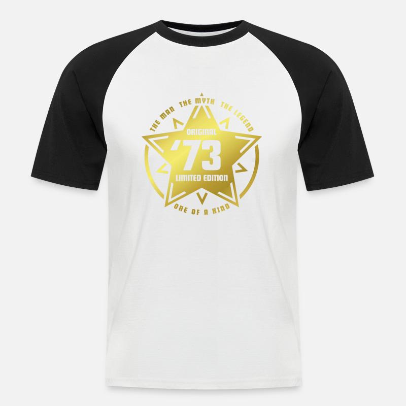Stern Original 73 - Männer Baseball-T-Shirt - Weiß/Schwarz
