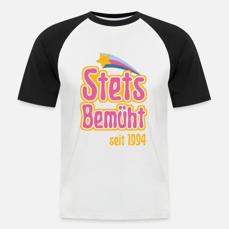 Stets Bemüht seit 1994 - Männer Baseball-T-Shirt - Weiß/Schwarz