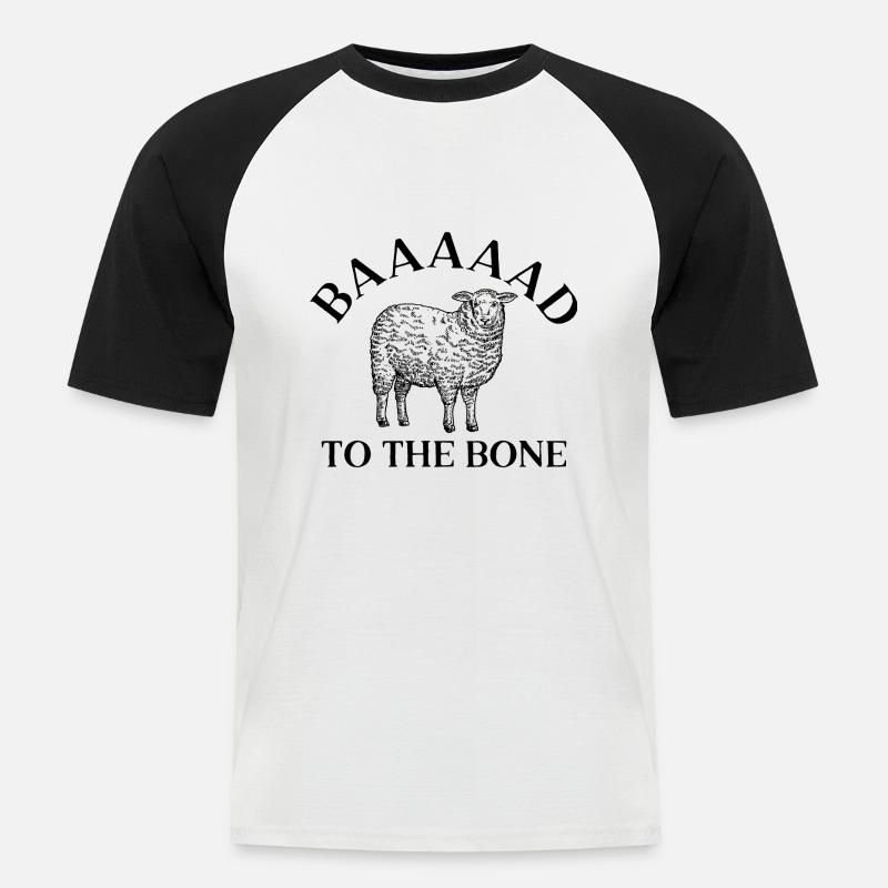 Baaaaad To The Bone - Men's Baseball T-Shirt - white/black