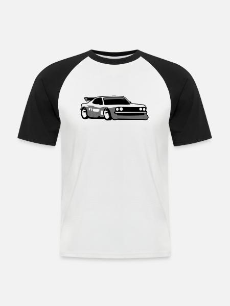 Race car tuning car - Men's Baseball T-Shirt - white/black