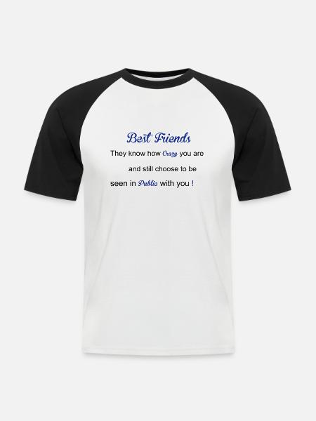 Best Friends - Men's Baseball T-Shirt - white/black