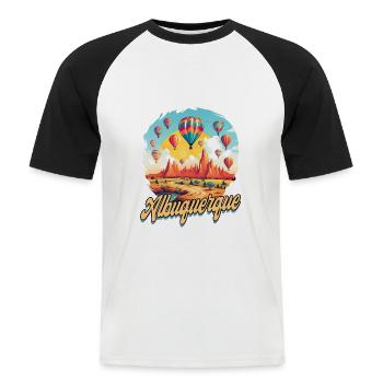 Albuquerque Ballon New Mexico Heißluftballon - Männer Baseball-T-Shirt - Weiß/Schwarz - Vorne - Nik (191cm)