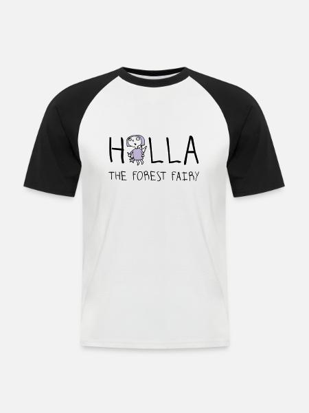 holla_the_forest_fairy_052012a_2c - Men's Baseball T-Shirt - white/black