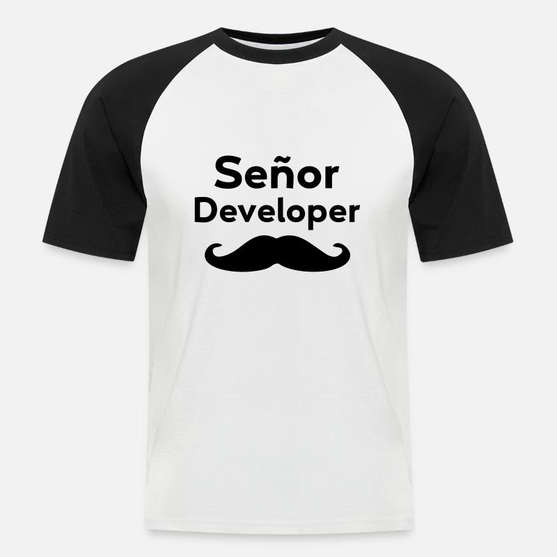 Señor - Senior Developer - Men's Baseball T-Shirt - white/black