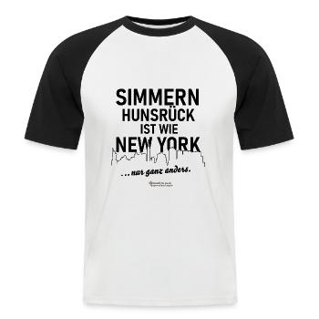Simmern im Hunsrück - Männer Baseball-T-Shirt - Weiß/Schwarz - Vorne - Nik (191cm)