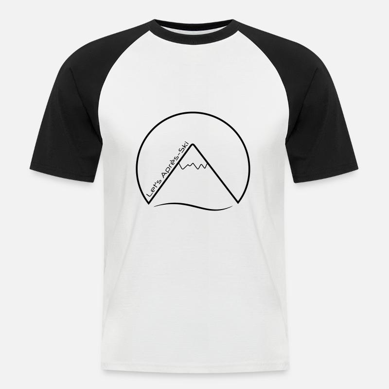 Après-Ski - Männer Baseball-T-Shirt - Weiß/Schwarz