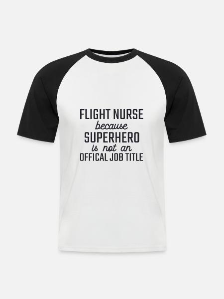 Flight Nurse Superhero Luftrettung - Männer Baseball-T-Shirt - Weiß/Schwarz