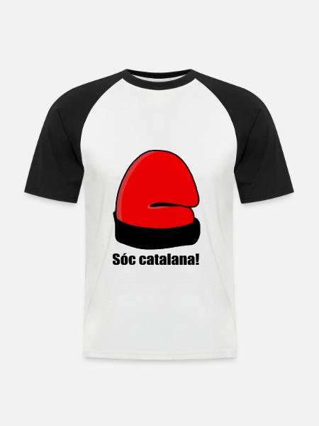 Catalan Soc - Men's Baseball T-Shirt - white/black