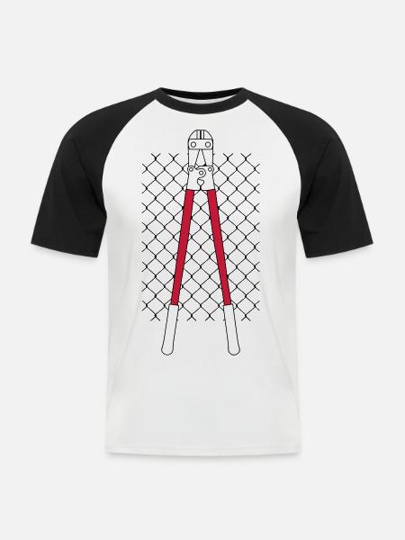 VANDAL'S ZAUN & ZANGE - Männer Baseball-T-Shirt - Weiß/Schwarz