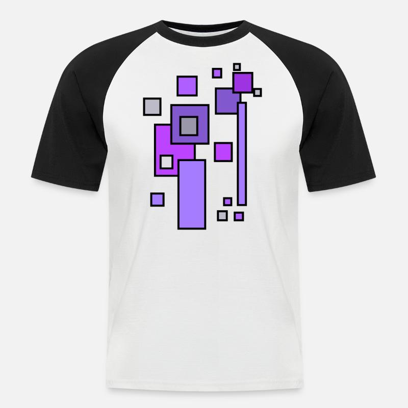 Architecture Building Blocks Pattern - LAVENDER - T-shirt baseball manches courtes Homme - blanc/noir