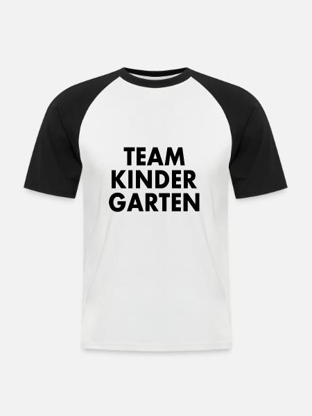 Team kindergarten - Männer Baseball-T-Shirt - Weiß/Schwarz