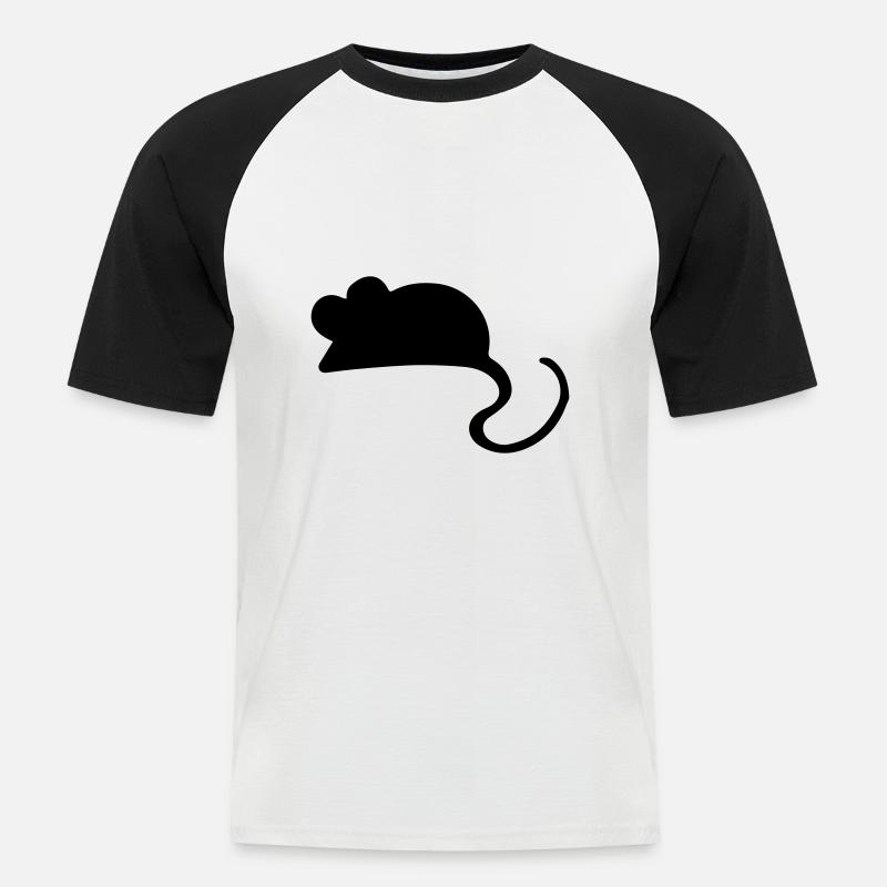 Maus Mäuschen Geschenkidee / mouse - Männer Baseball-T-Shirt - Weiß/Schwarz