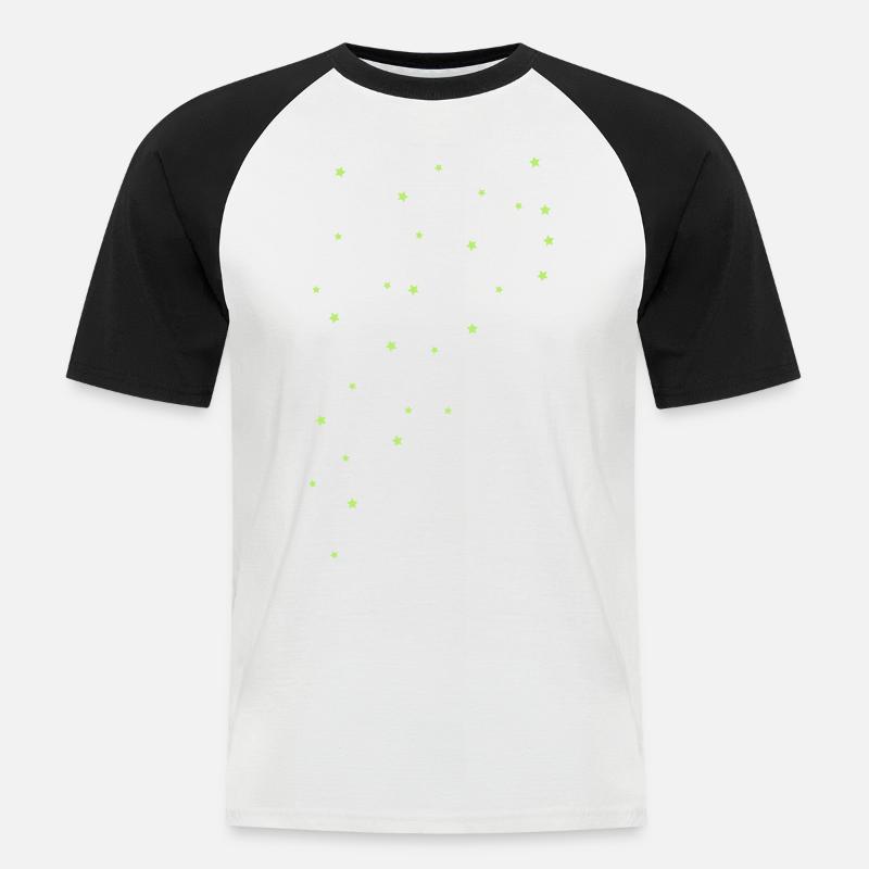 Stern Sterne Sternenmuster - Männer Baseball-T-Shirt - Weiß/Schwarz