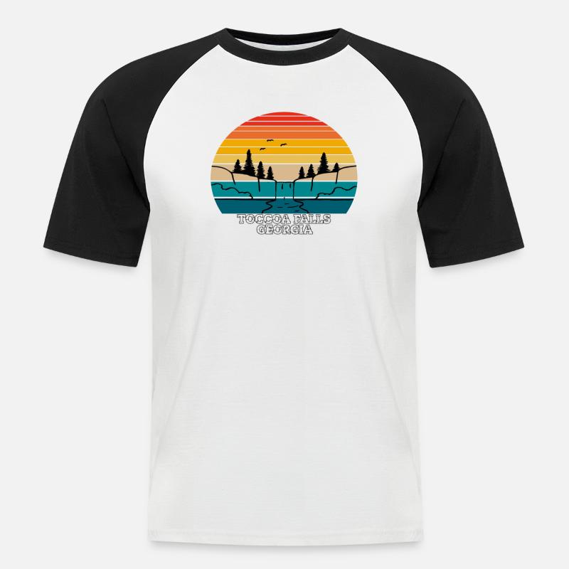 Toccoa Falls Georgia - Männer Baseball-T-Shirt - Weiß/Schwarz