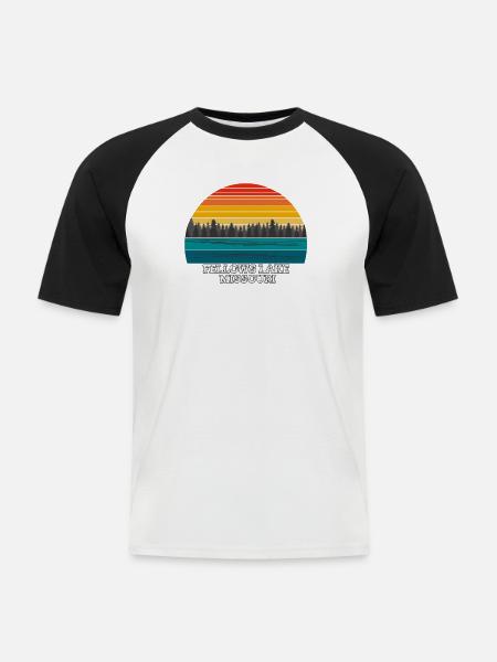 Fellows Lake Missouri - Männer Baseball-T-Shirt - Weiß/Schwarz