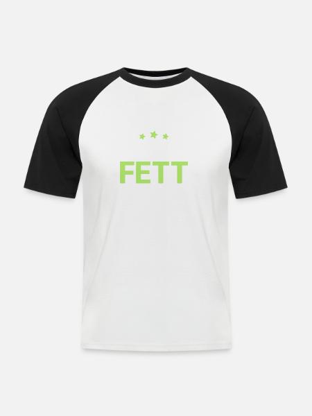 JGA - Fett werden... (M) - Männer Baseball-T-Shirt - Weiß/Schwarz